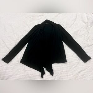 Ambiance Black Cardigan Sweater with Draped Front